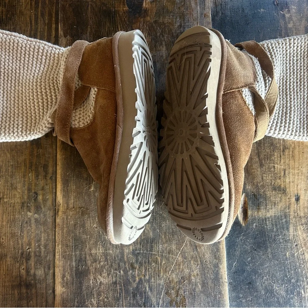 UGG‎ Purl Strap Boot 1098080 Chestnut Twinface 100% Authentic Size 8